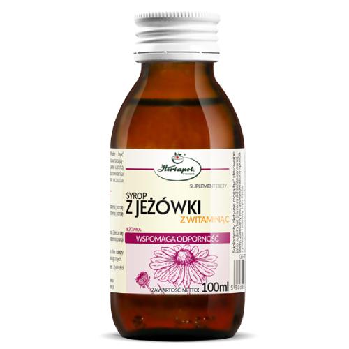 Miniaturka artykułu - HERBAPOL Syrop z jeż&oacute;wki z witaminą C, 100ml
