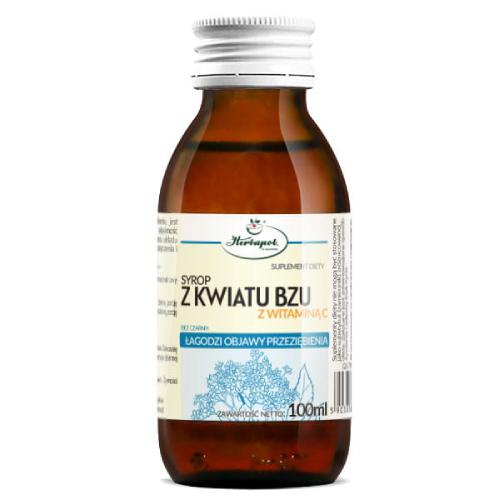 Miniaturka artykułu - HERBAPOL Syrop z kwiatu bzu z witaminą C, 100ml