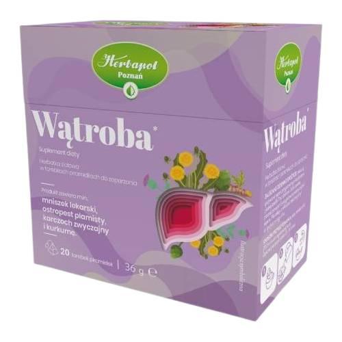 Miniaturka artykułu - Herbapol Wątroba herbatka ziołowa, 20 szt.