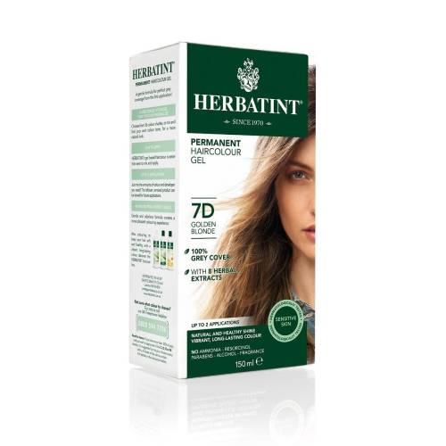 Miniaturka artykułu - HERBATINT 7D Trwała ziołowa farba do włos&oacute;w w żelu Złoty Blond, 150ml