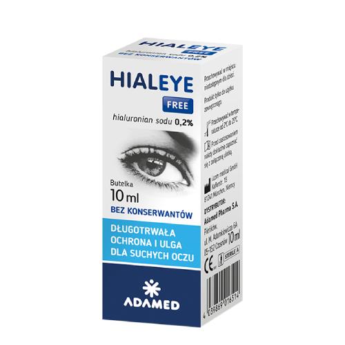 Miniaturka artykułu - HIALEYE FREE 0,2% Nawilżające krople do oczu, 10 ml