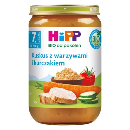 Miniaturka artykułu - HiPP Kuskus z warzywami i kurczakiem BIO, 220 g 