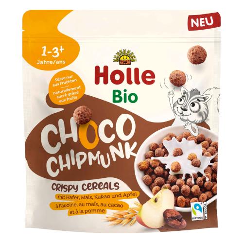 Miniaturka artykułu - HOLLE Bio Chrupiące płatki zbożowe Choco Chipmunk, 125g