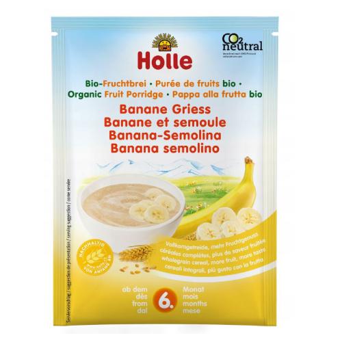 Miniaturka artykułu - HOLLE BIO Kaszka pszenno-bananowa 6m+, 25g