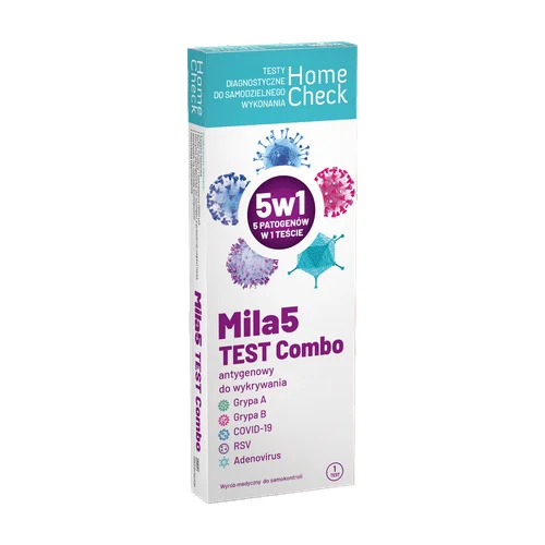 Miniaturka artykułu - Home Check Mila 5 Combo Test antygenowy 5w1, 1 szt.