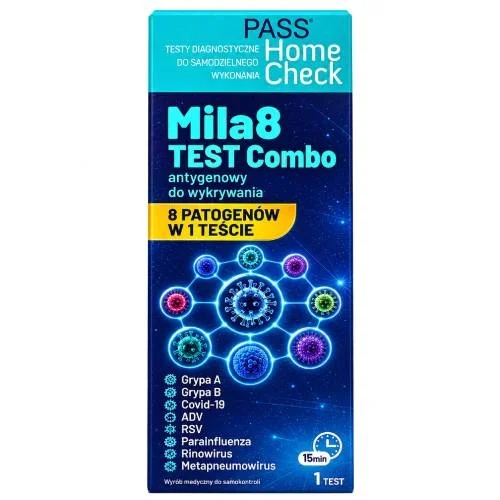 Miniaturka artykułu - Home Check Mila 8 Combo Test antygenowy 8w1, 1 szt.