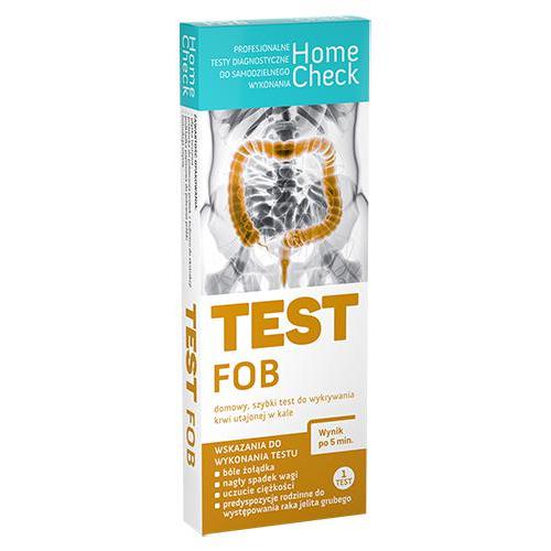Miniaturka artykułu - Home Check Test FOB do wykrywania krwi utajonej w kale, 1szt.