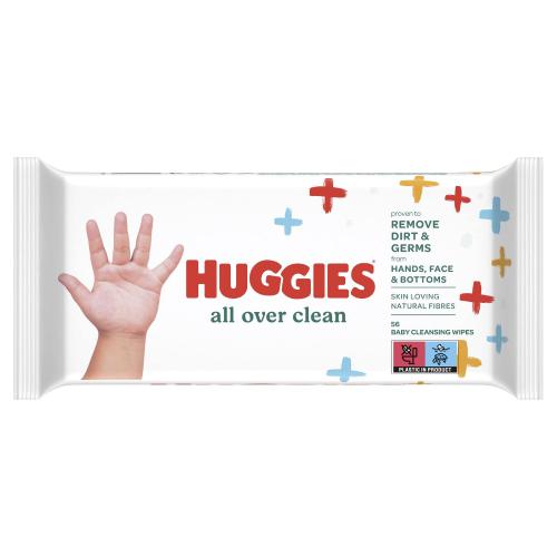 Miniaturka artykułu - HUGGIES All Over Clean Chusteczki Nawilżone, 56szt.