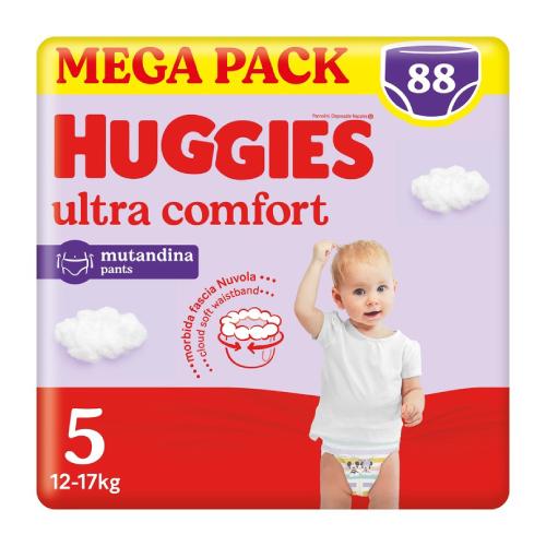 Miniaturka artykułu - HUGGIES Pieluchomajtki Ultra Comfort rozmiar 5 (12-17kg), 88szt.