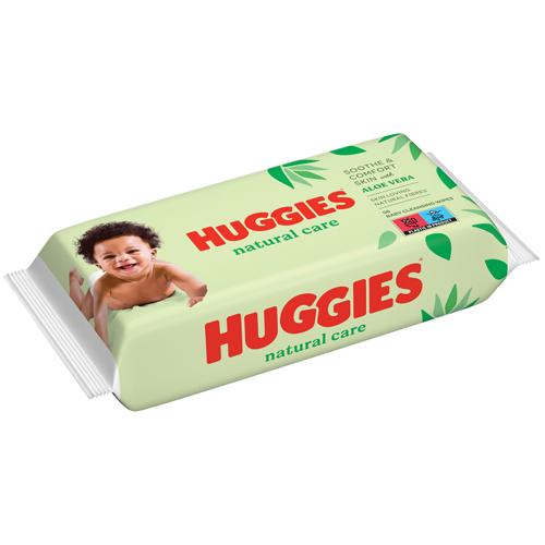 Miniaturka artykułu - HUGGIES Natural Care Chusteczki nawilżane - 56szt.