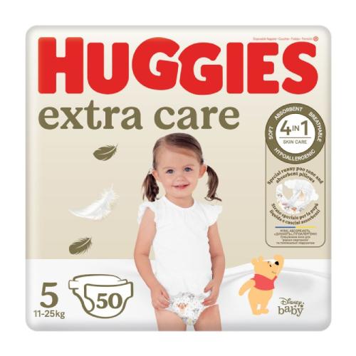 Miniaturka artykułu - HUGGIES Pieluchy Extra Care Mega rozmiar 5 (12-25kg), 50szt.