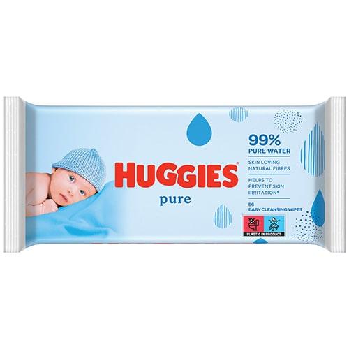 Miniaturka artykułu - HUGGIES Pure Chusteczki nawilżane - 56szt.