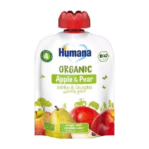 HUMANA 100% Organic Mus Jabłko - Gruszka po 4. miesiącu, 90g