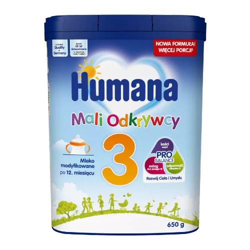 Miniaturka artykułu - HUMANA 3 Mali Odkrywcy Mleko modyfikowane po 12. miesiącu, 650g