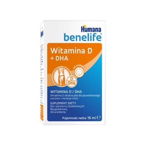 Miniaturka artykułu - Humana benelife D3 + DHA płyn - 15 ml