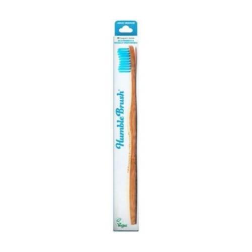 Miniaturka artykułu - HUMBLE BRUSH Bambusowa szczoteczka do zęb&oacute;w Medium niebieska, 1szt.
