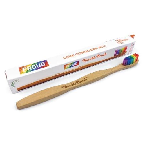 Miniaturka artykułu - HUMBLE BRUSH Bambusowa szczoteczka do zęb&oacute;w PROUD VERSION kolorowa, 1szt.