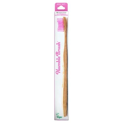 Miniaturka artykułu - HUMBLE Brush Bambusowa szczoteczka do zęb&oacute;w Soft r&oacute;żowa, 1szt.