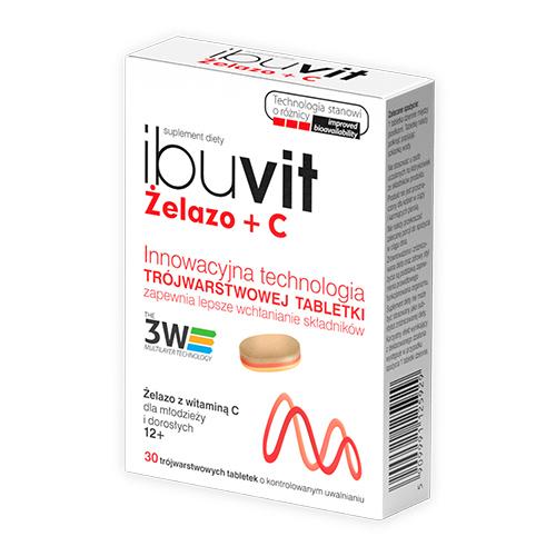 Miniaturka artykułu - Ibuvit Żelazo + C tabl. 30 tabl.