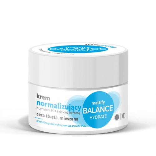 Miniaturka artykułu - Idee Derm Normalizujący krem z cynkiem PCA i zieloną herbatą do cery tłustej i mieszanej, 50 ml