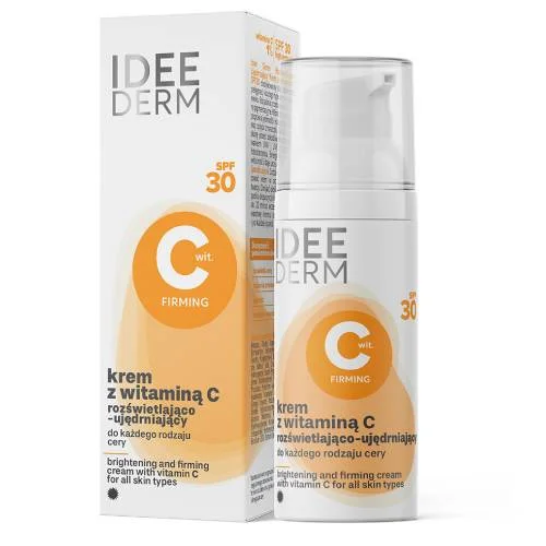 Miniaturka artykułu - IDEE DERM Rozświetlająco-ujędrniający krem z witaminą C SPF 30, 50ml