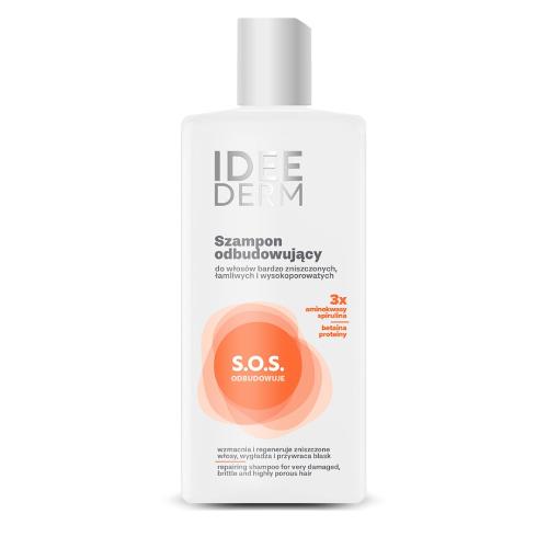 Miniaturka artykułu - Idee Derm Szampon odbudowujący do włos&oacute;w zniszczonych, łamliwych i wysokoporowatych, 300 ml