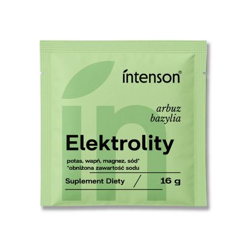 Miniaturka artykułu - Intenson Elektrolity arbuz bazylia, 16 g - suplement diety z obniżoną zawartością sodu