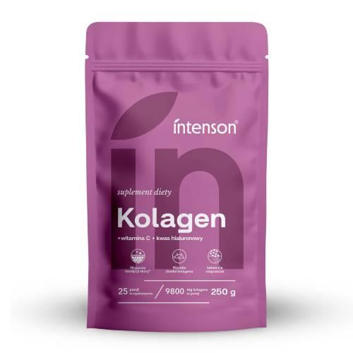 Miniaturka artykułu - Intenson Kolagen proszek + witamina C + kwas hialuronowy, 250 g