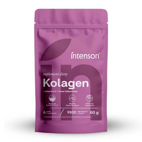 Miniaturka artykułu - Intenson Kolagen proszek + witamina C + kwas hialuronowy, 60 g