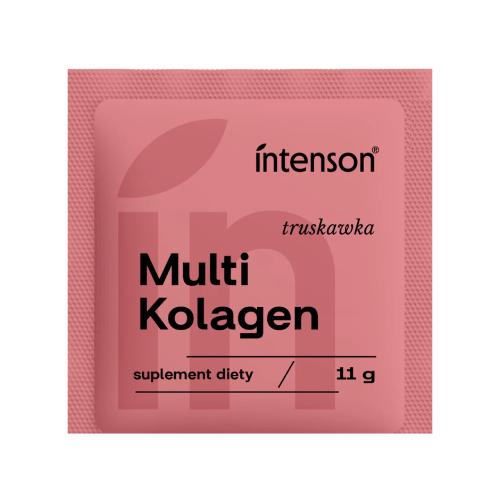 Miniaturka artykułu - Intenson Multi Kolagen o smaku truskawkowym, 11 g - suplement diety z kolagenem