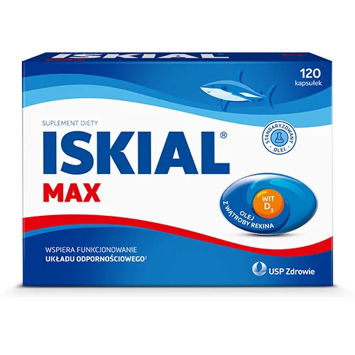 Miniaturka artykułu - Iskial Immuno Max, 120 kaps. - z olejem z wątroby rekina i witaminą D