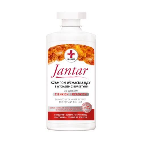 Miniaturka artykułu - JANTAR MEDICA Szampon wzmacniający do włos&oacute;w cienkich i rzadkich z wyciągiem z bursztynu, 330 ml