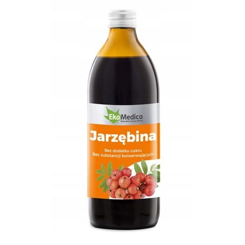 Miniaturka artykułu - Jarzębina 100% sok EkaMedica - 500 ml