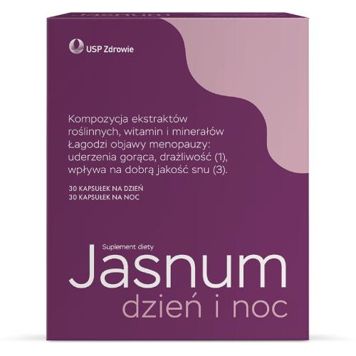 Miniaturka artykułu - Jasnum, 30 kaps. na dzień + 30 kaps. na noc - suplement diety dla kobiet w okresie menopauzy
