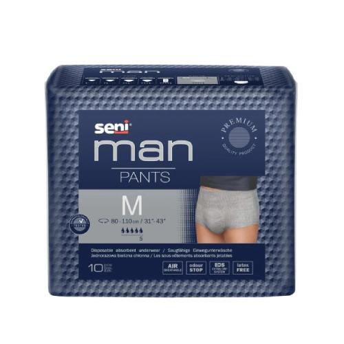 Miniaturka artykułu - SENI MAN PANTS M (medium) Jednorazowa bielizna chłonna/majtki chłonne, 10 szt.