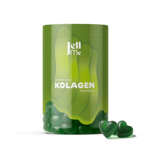 Miniaturka artykułu - JellMe Kolagen żelki smak jabłkowy, 250 g - suplement z kolagenem i witaminą C