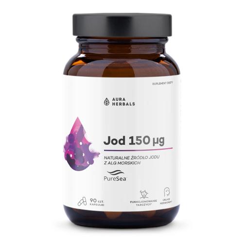 Miniaturka artykułu - Aura Herbals Jod 150 mcg PureSea, 90 kaps.