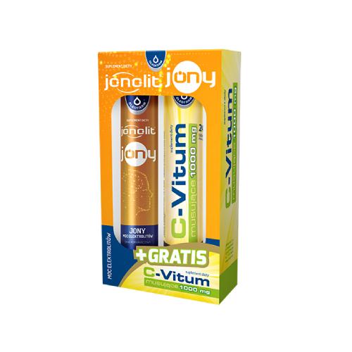 Miniaturka artykułu - Jonolit Jony, 20 tabletek + C-Vitum musujące 1000 mg, 20 tabletek OLEOFARM