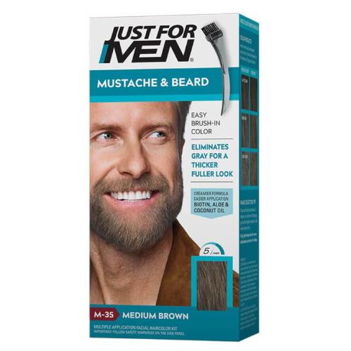 Miniaturka artykułu - JUST FOR MEN M-35 Żel koloryzujący do brody i wąs&oacute;w, średni brąz