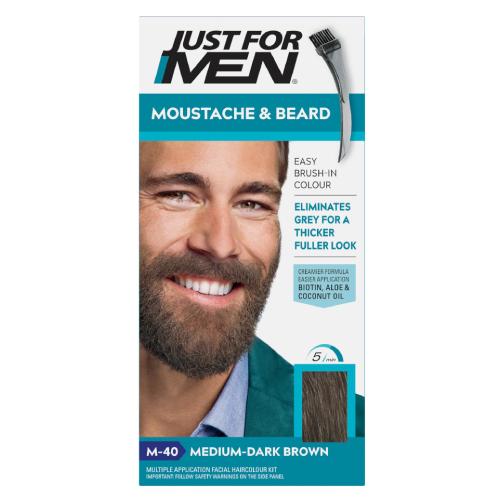 Miniaturka artykułu - JUST FOR MEN M-40 Żel koloryzujący do brody i wąs&oacute;w, średni i ciemny brąz