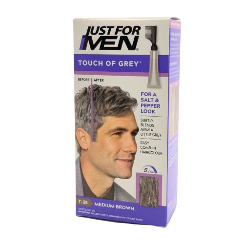 Miniaturka artykułu - Just For Men TOUCH OF GREY T-35 średni brąz Szampon koloryzujący, 40g