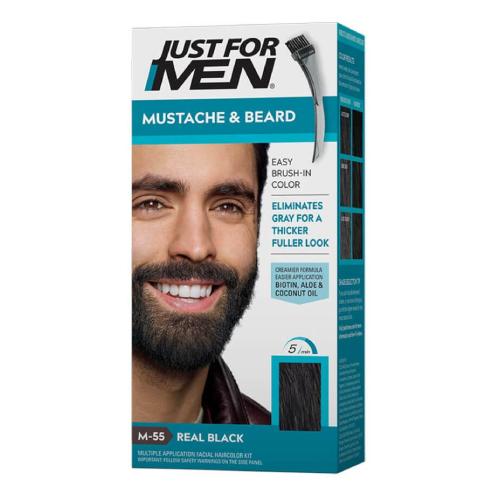 Miniaturka artykułu - JUST FOR MEN M-55 Żel koloryzujący do brody i wąs&oacute;w, naturalna czerń, 40 g