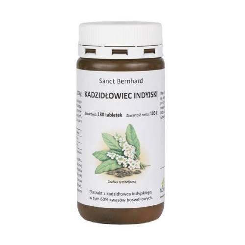 Miniaturka artykułu - Kadzidłowiec indyjski Ekstrakt (Boswellia serrata), 180 tabl.