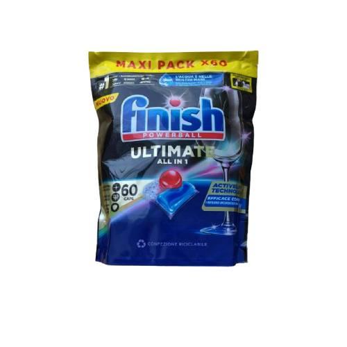 Miniaturka artykułu - FINISH Powerball Ultimate All in 1 Kapsułki do zmywarki, 60szt.	