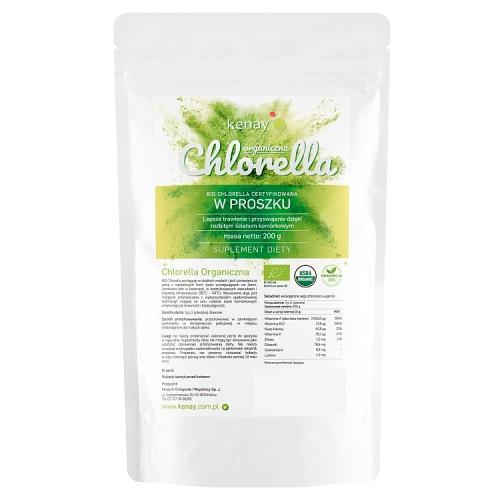 Miniaturka artykułu - KENAY Chlorella organiczna w proszku, 200 g