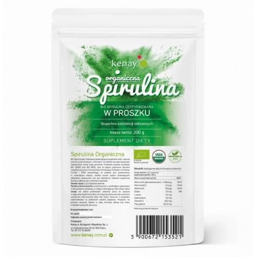 Miniaturka artykułu - KENAY Spirulina organiczna w proszku, 200 g