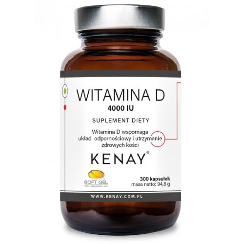 Miniaturka artykułu - KENAY Witamina D 4000 IU, 300 kapsułek