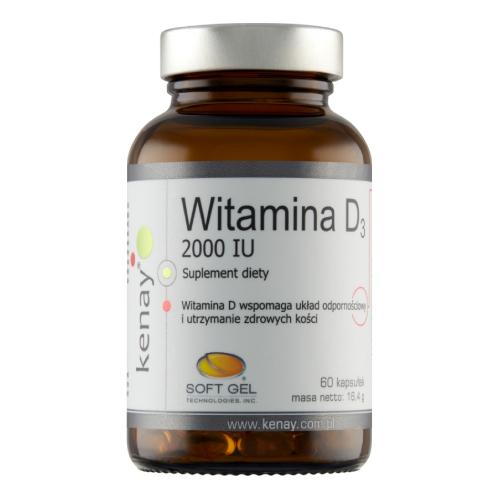 Miniaturka artykułu - KENAY Witamina D3 2000 IU, 60 kaps.