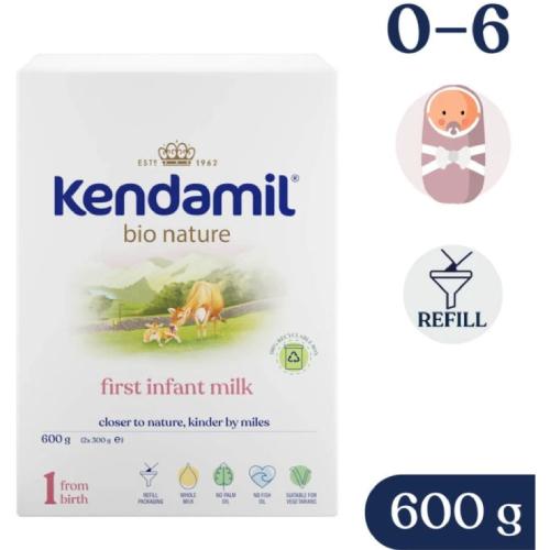Miniaturka artykułu - Kendamil BIO Nature 1 Mleko początkowe w proszku dla niemowląt od urodzenia, 600 g