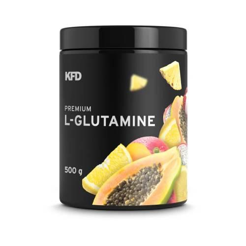 Miniaturka artykułu - KFD Premium L-Glutamine smak Tropikalny, 500 g 